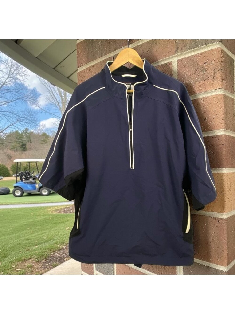 FootJoy DryJoys Tour Collection Short Sleeve Wind Jacket XL Navy RGCC Golf